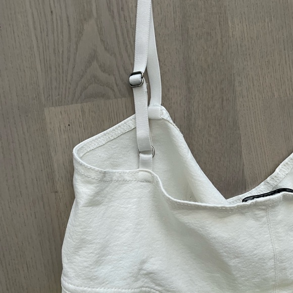 Theory Fun Neon Double Ruffle A-line Tank Top Colorblock in White + Neon Yellow - Picture 4 of 8